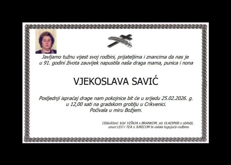 VJEKOSLAVA SAVIĆ