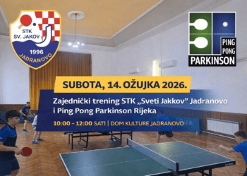 U subotu poseban stolnoteniski događaj u Dom kulture Jadranovo