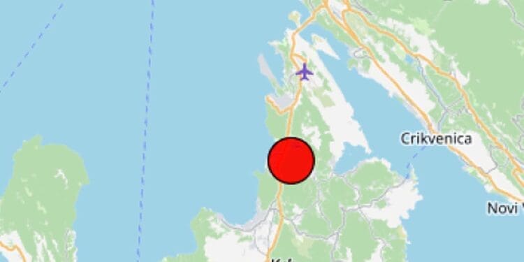 Potres od 2.8 prema Richteru na otoku Krku, osjetio se i u Crikvenici