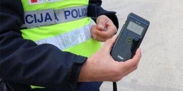 Policija zaustavila 22-godišnjeg vozača na području Dramlja s gotovo 2 promila alkohola