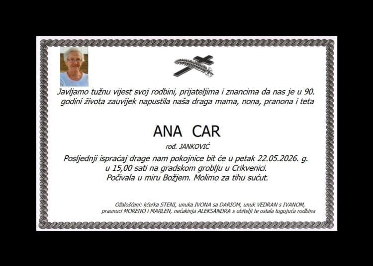 ANA CAR rođ. Janković