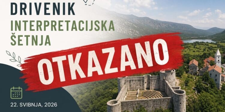 Zbog nepredviđenih okolnosti otkazana interpretacijska šetnja u Driveniku