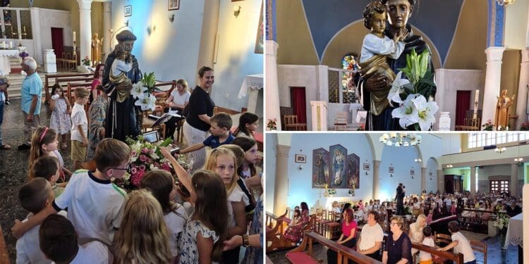 Blagoslov djece, molitva i pjesma u čast sv. Antuna Padovanskog u Crikvenici