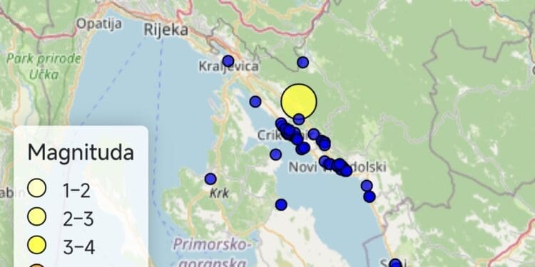 Podrhtavanje tla magnitude 2,6 osjetilo se na crikveničkom području