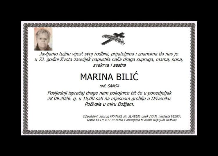 MARINA BILIĆ rođ. Samsa