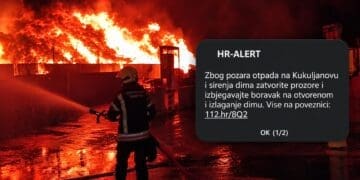 Zbog velikog požara otpada na Kukuljanovu, upozorenja SRUUK-a stižu i u Dramalj, Jadranovo te Crikvenicu